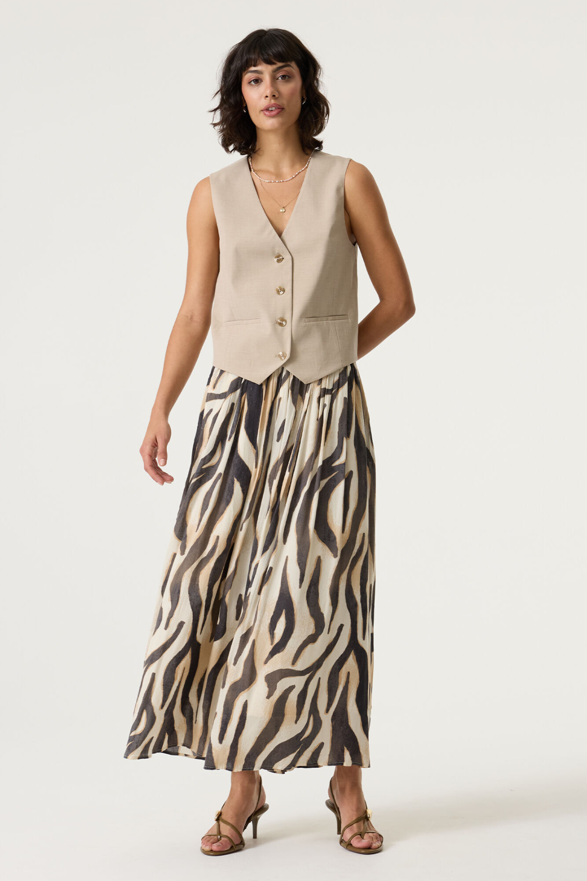LADIES MIDI SKIRT TURTLEDOVE