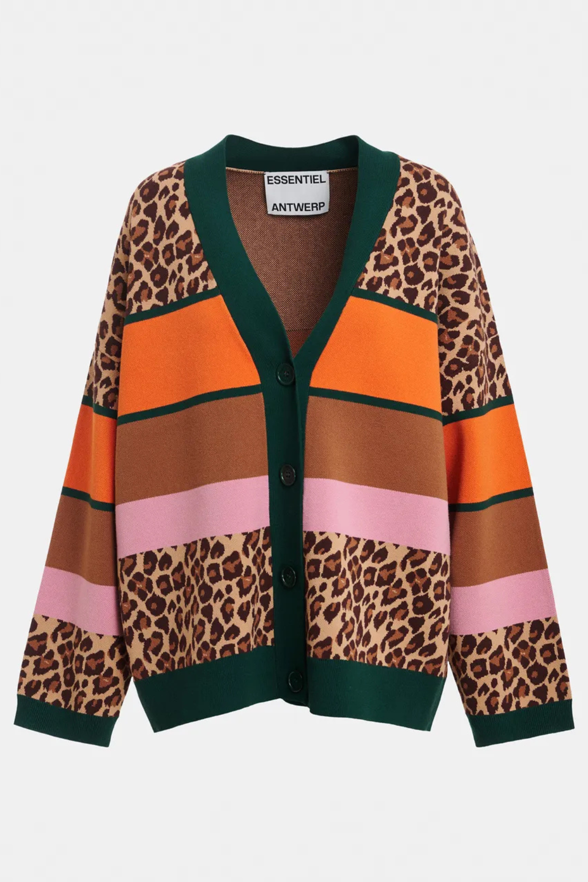 KAUDI MULTICOLOUR LEOPARD STRIPED CARDIGAN