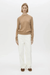 LEONA CLASSIC CREW SWEATER TAN MELANGE