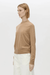LEONA CLASSIC CREW SWEATER TAN MELANGE