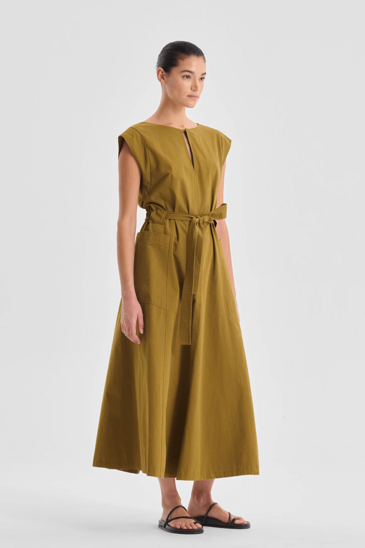 MARIQUE DRESS TOBACCO