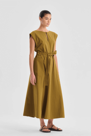 MARIQUE DRESS TOBACCO
