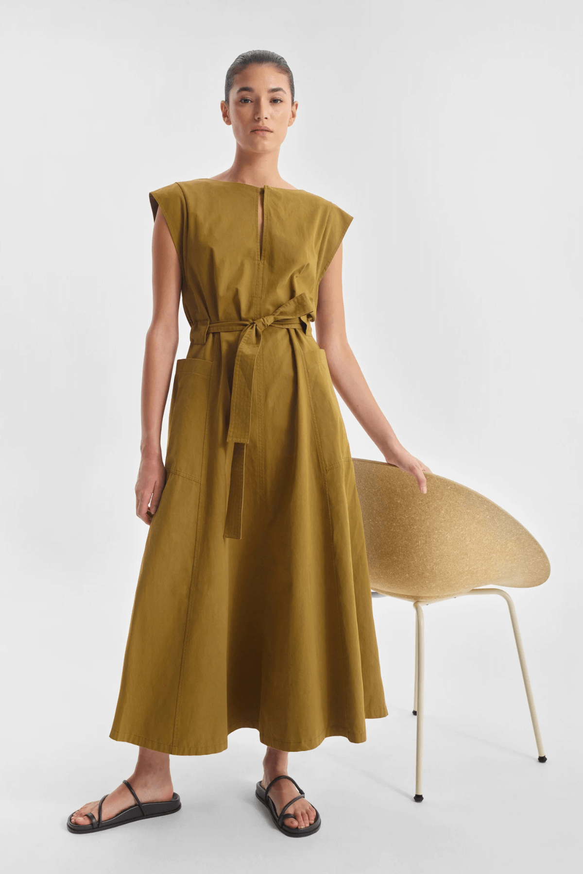 MARIQUE DRESS TOBACCO