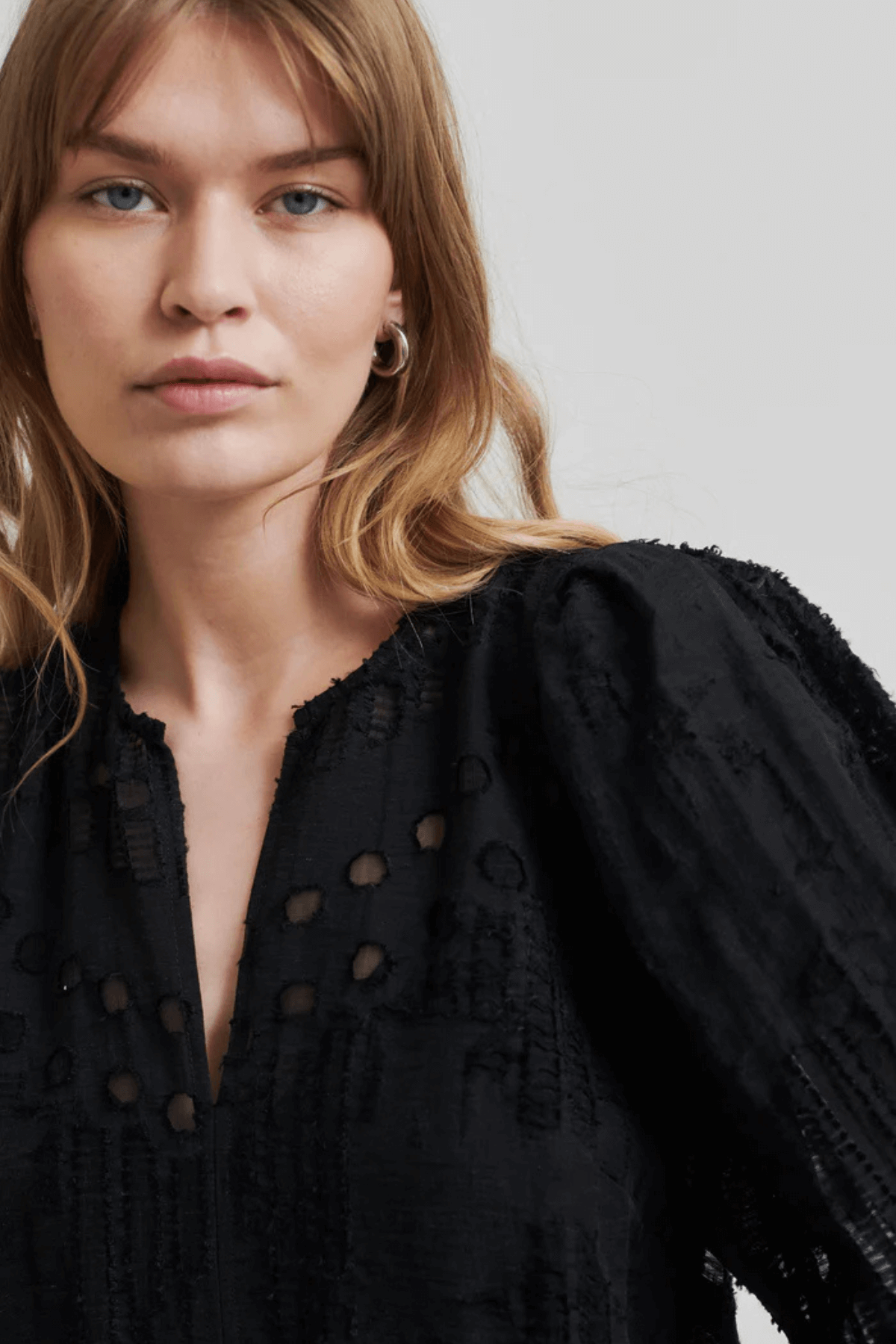 NETE LINEN BLEND DRESS BLACK
