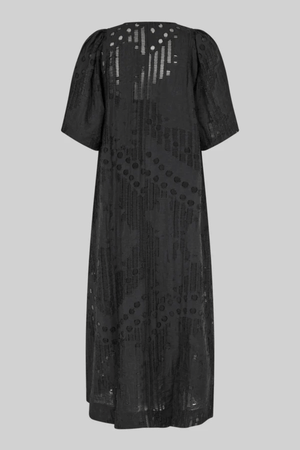 NETE LINEN BLEND DRESS BLACK