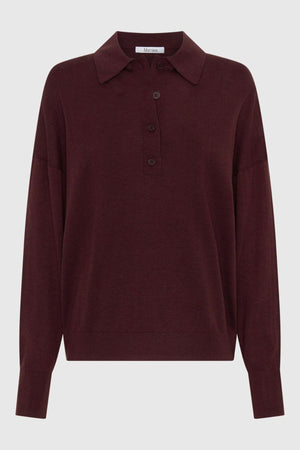 OXFORD MERINO KNIT POLO PINOT