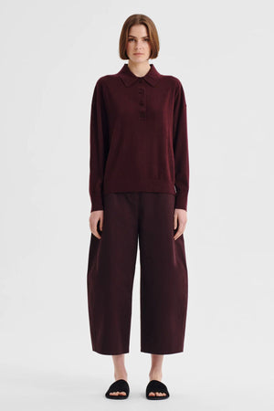 OXFORD MERINO KNIT POLO PINOT