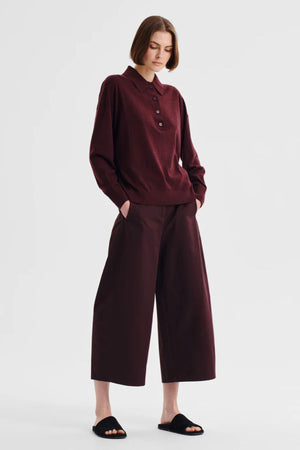 OXFORD MERINO KNIT POLO PINOT