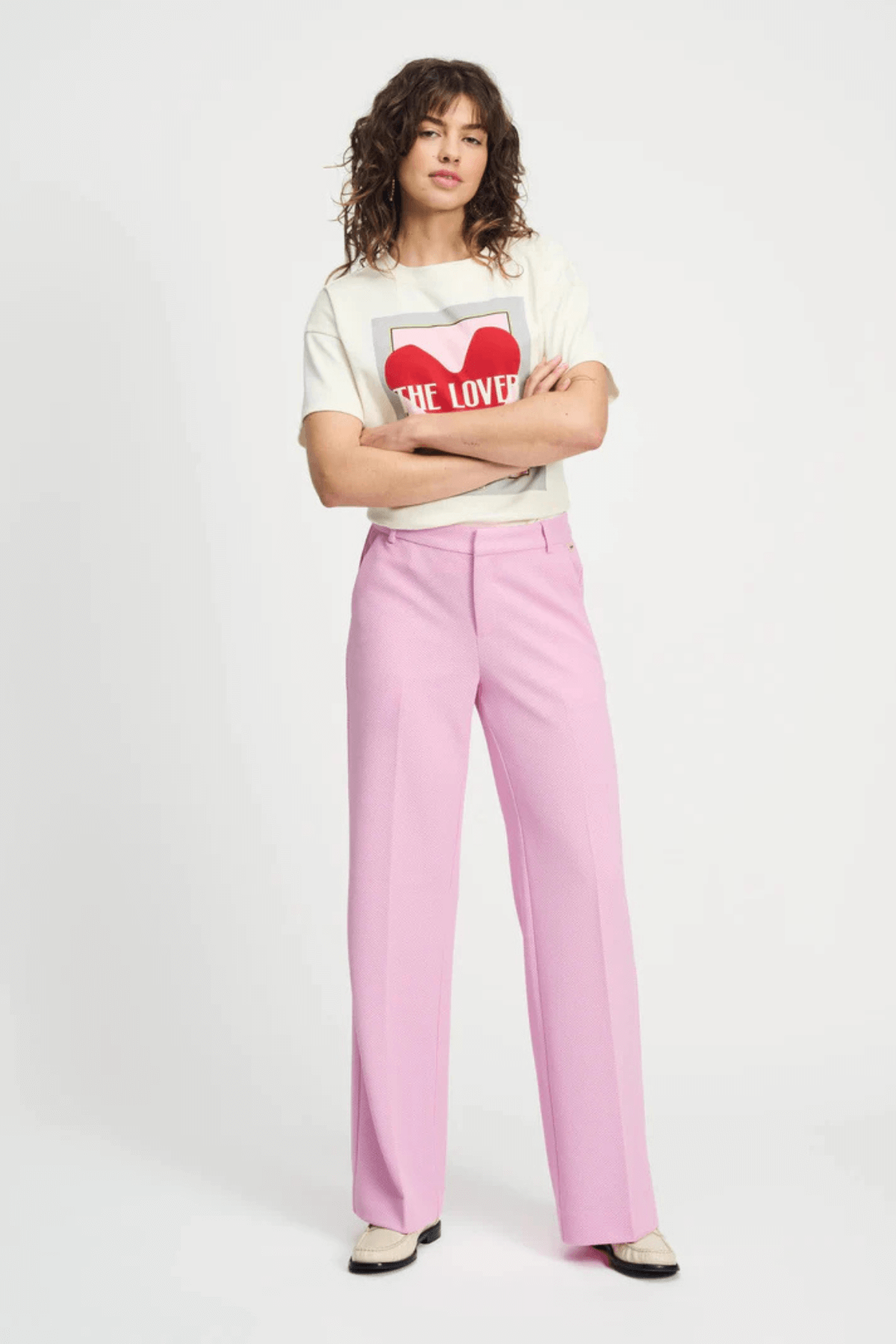 PANTS WIDE LEG ROSE PINK