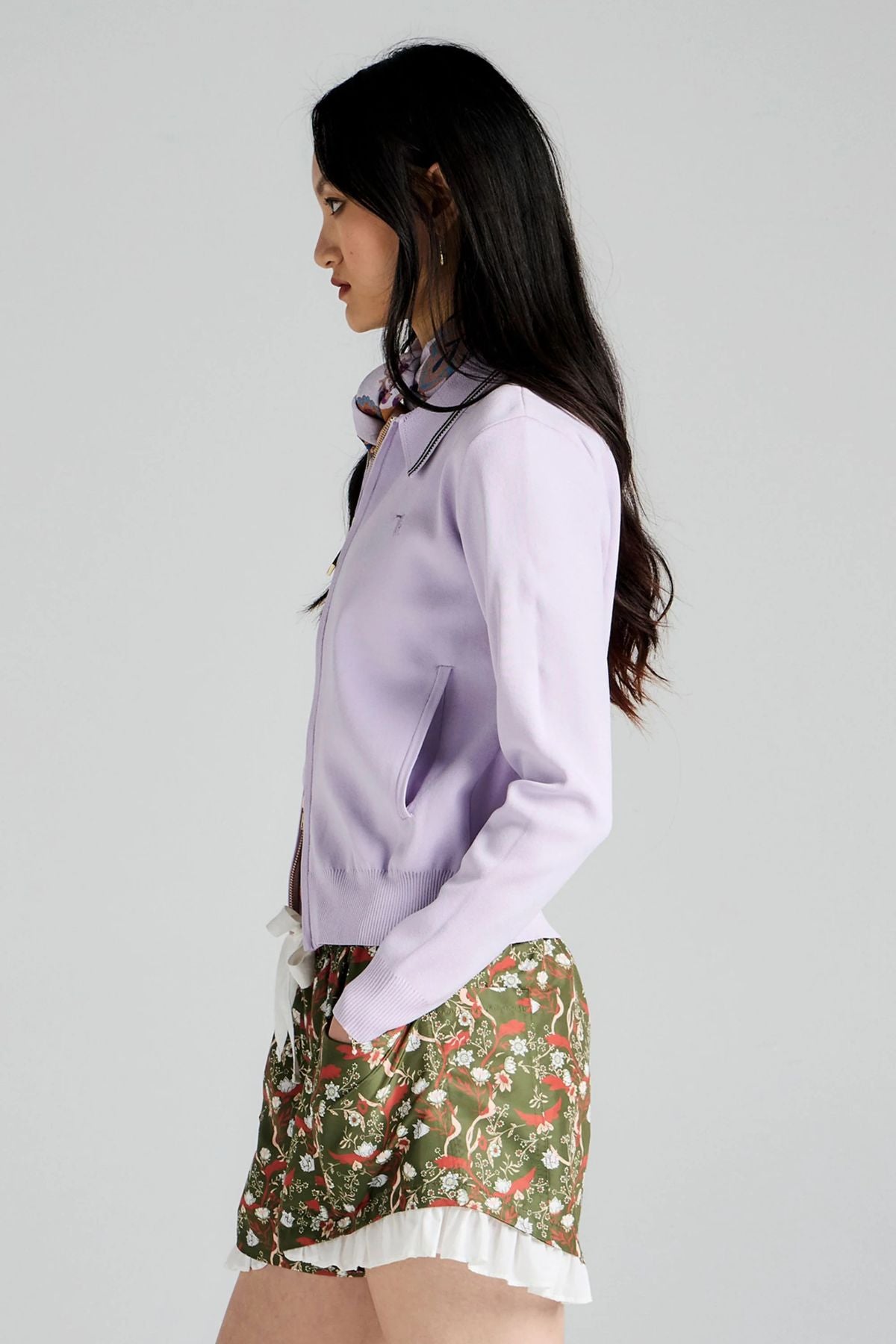 RUNAWAY KNIT CARDIGAN LILAC