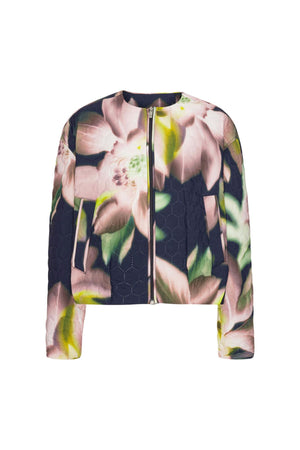 SHORT QUILTED JACKET DARK FLOWER