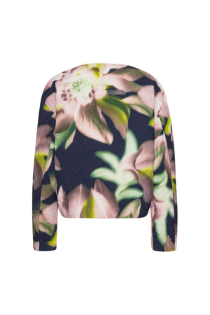 SHORT QUILTED JACKET DARK FLOWER