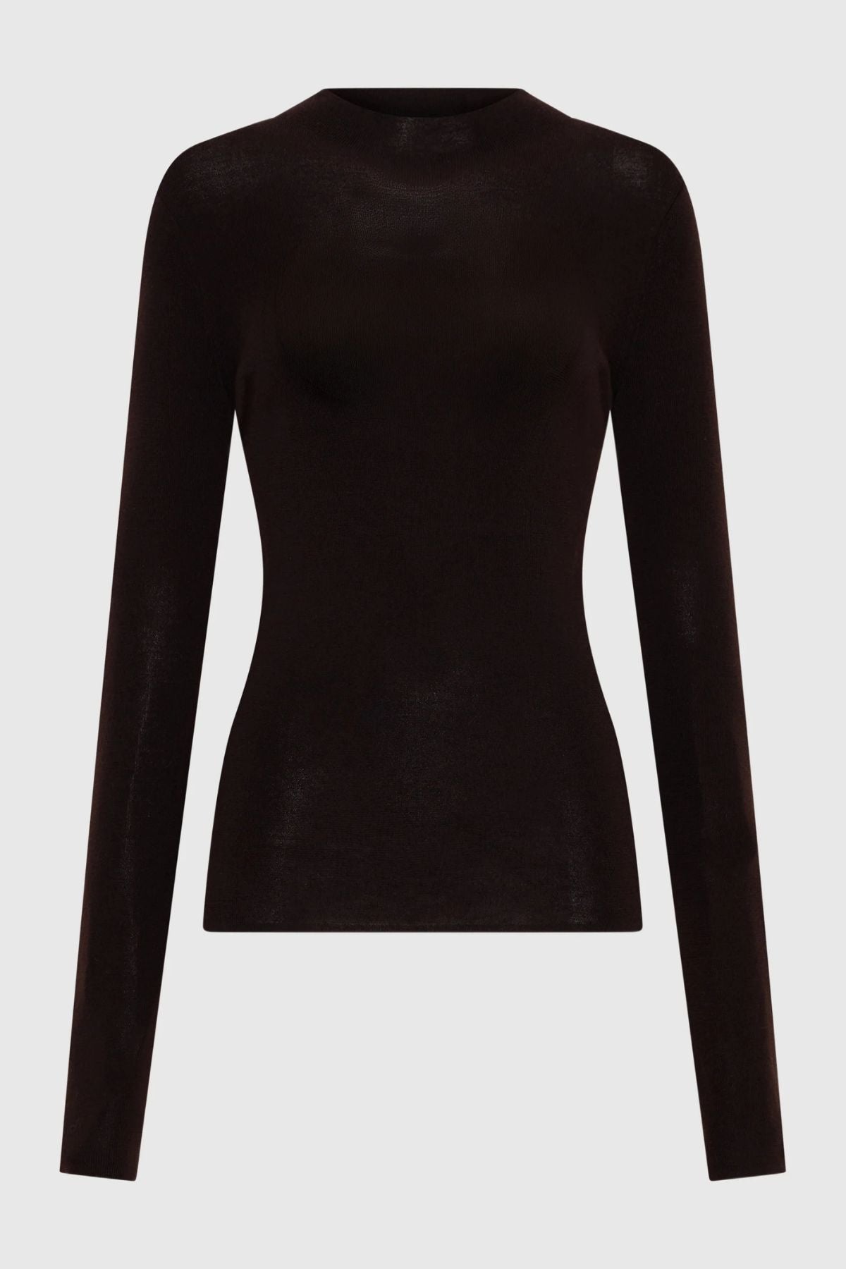 TALIA MERINO KNIT TOP ESPRESSO