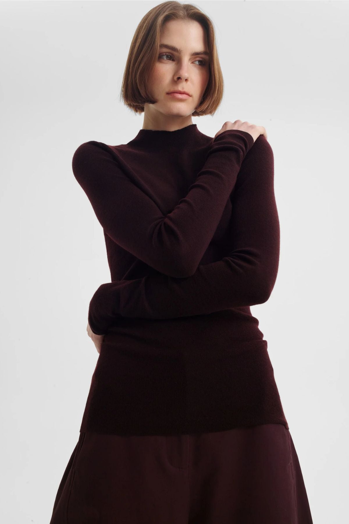 TALIA MERINO KNIT TOP ESPRESSO