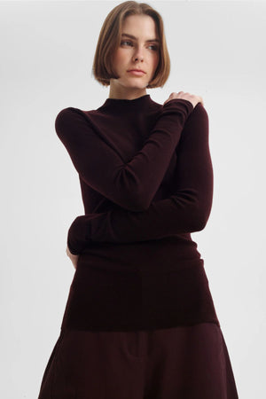 TALIA MERINO KNIT TOP ESPRESSO