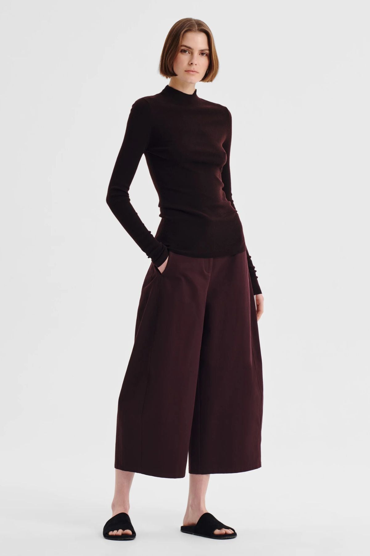 TALIA MERINO KNIT TOP ESPRESSO