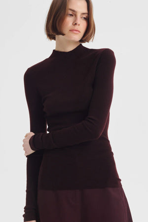 TALIA MERINO KNIT TOP ESPRESSO