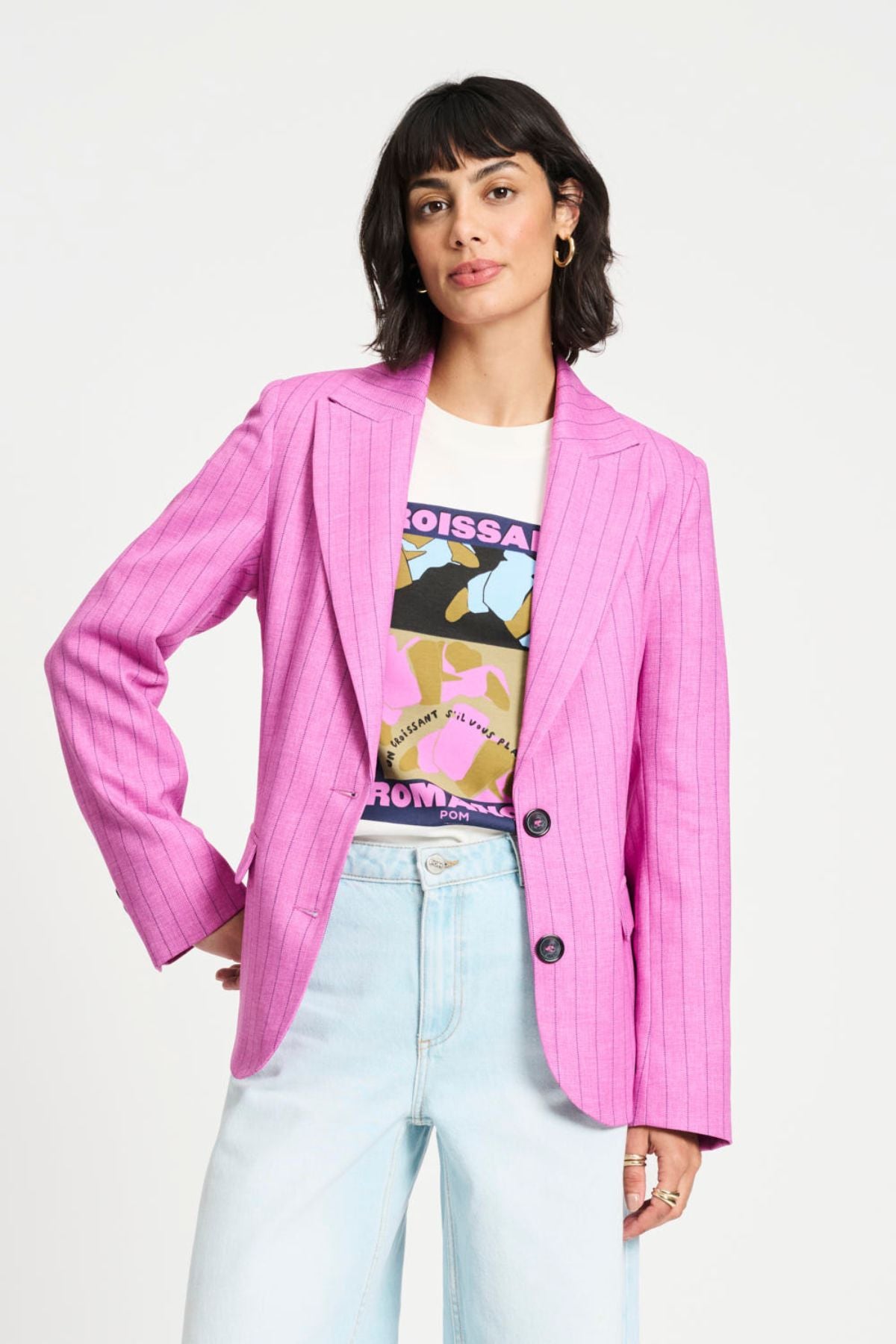 BLAZER ROSE DOUX STRIPED PINK