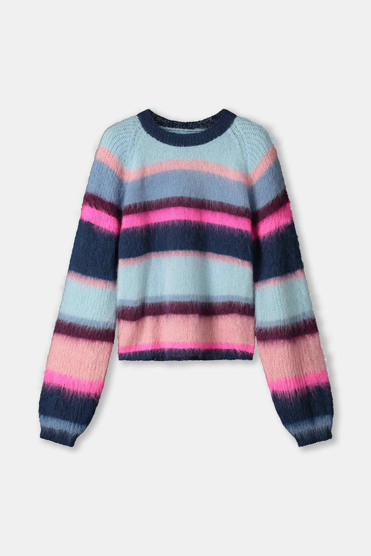 PULLOVR BRUSHED STRIPES BLUE