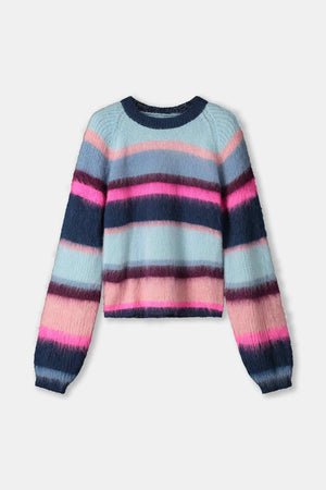 PULLOVR BRUSHED STRIPES BLUE