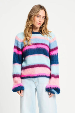 PULLOVR BRUSHED STRIPES BLUE
