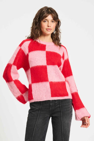 PULLOVER CHECKS RED