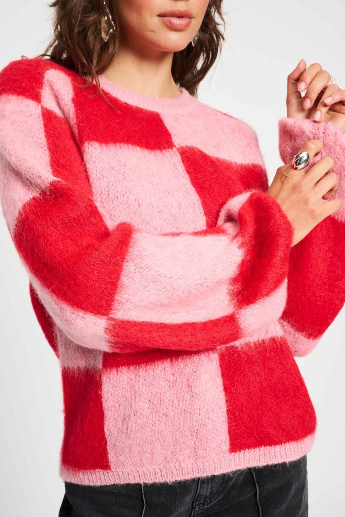 PULLOVER CHECKS RED