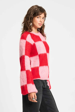 PULLOVER CHECKS RED