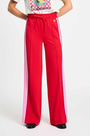 PANT COLOUR BLOCK CHILLI RED