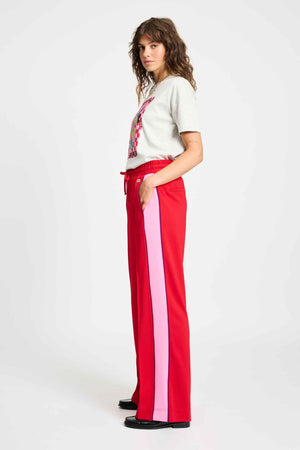 PANT COLOUR BLOCK CHILLI RED