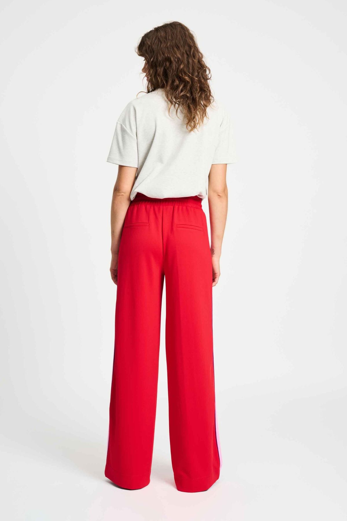 PANT COLOUR BLOCK CHILLI RED