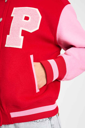 JACKET BASEBALL CHILLI RED