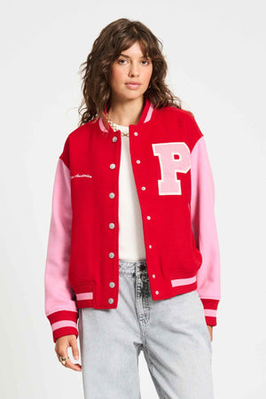JACKET BASEBALL CHILLI RED