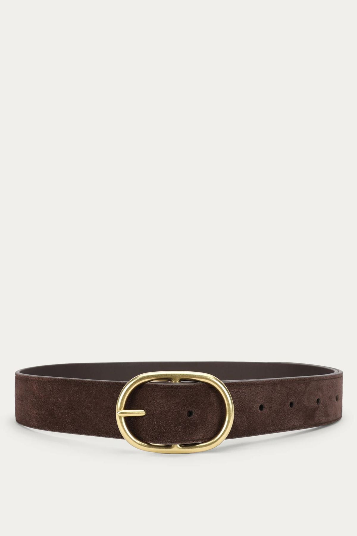 WIDE BELT OVAL BUCKLE JAVA SUEDE/BRASS