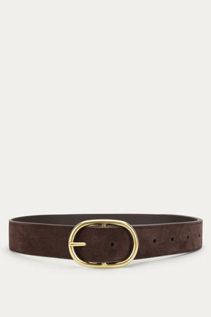 WIDE BELT OVAL BUCKLE JAVA SUEDE/BRASS