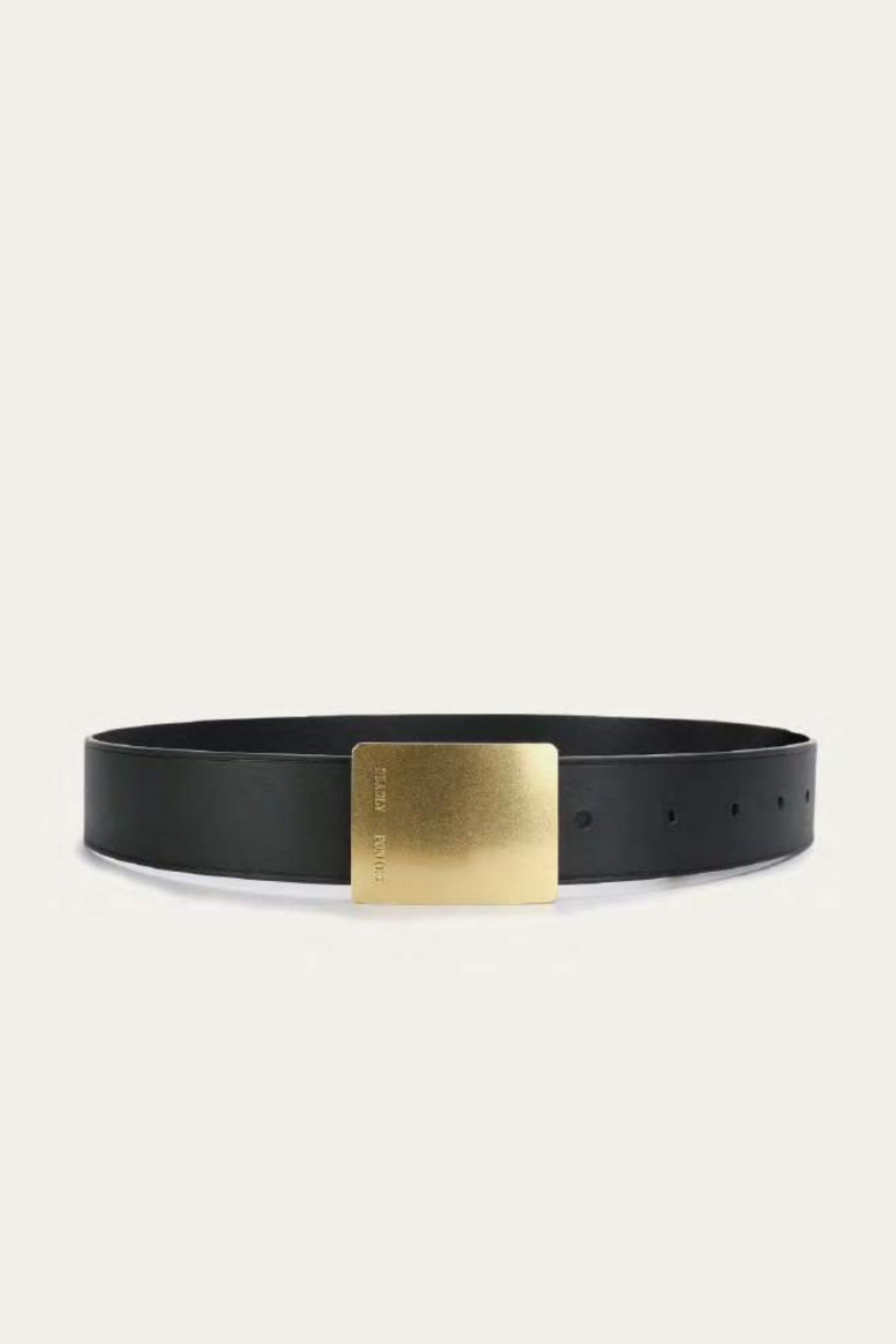 WIDE BELT RECTANGLE BUCKLE BLACK/BRASS