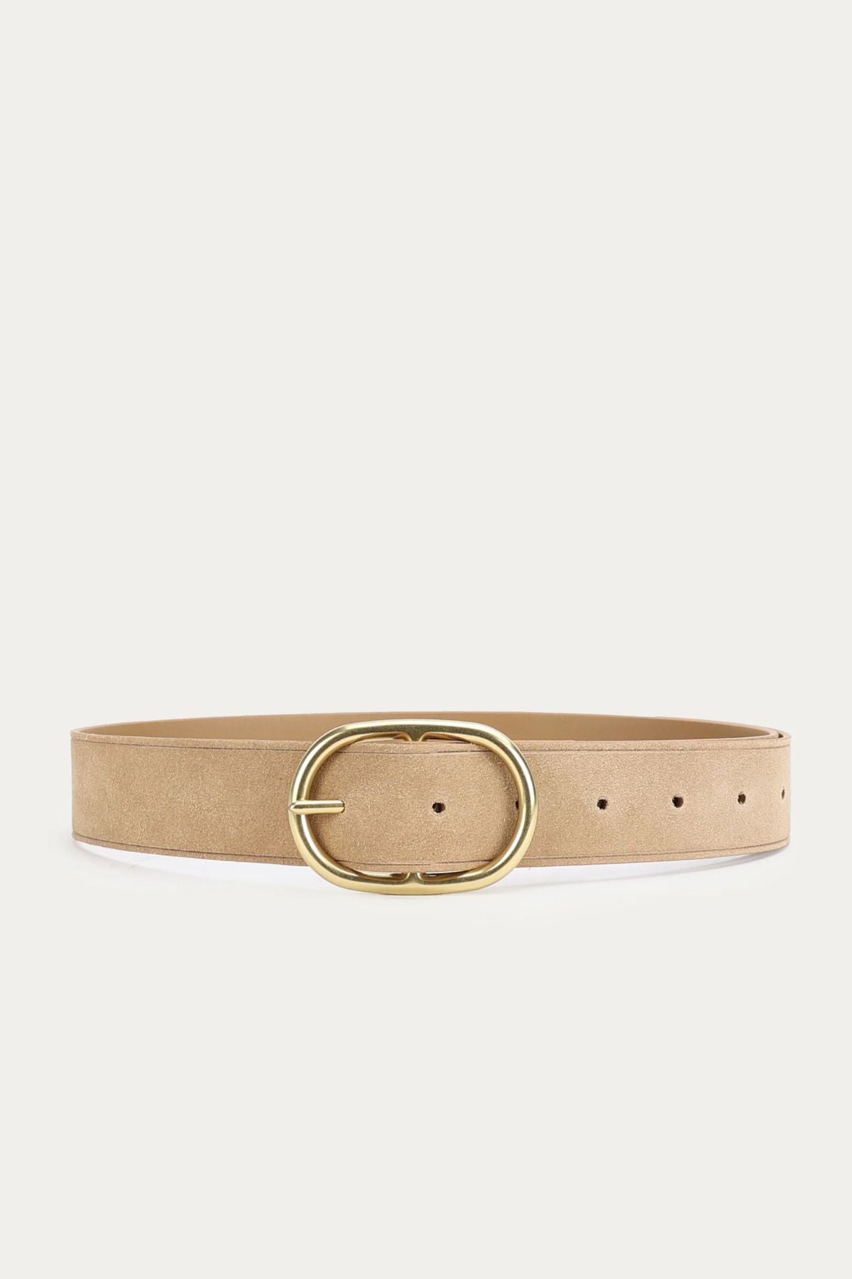 WIDE EPONA BELT OAT SUEDE/BRASS