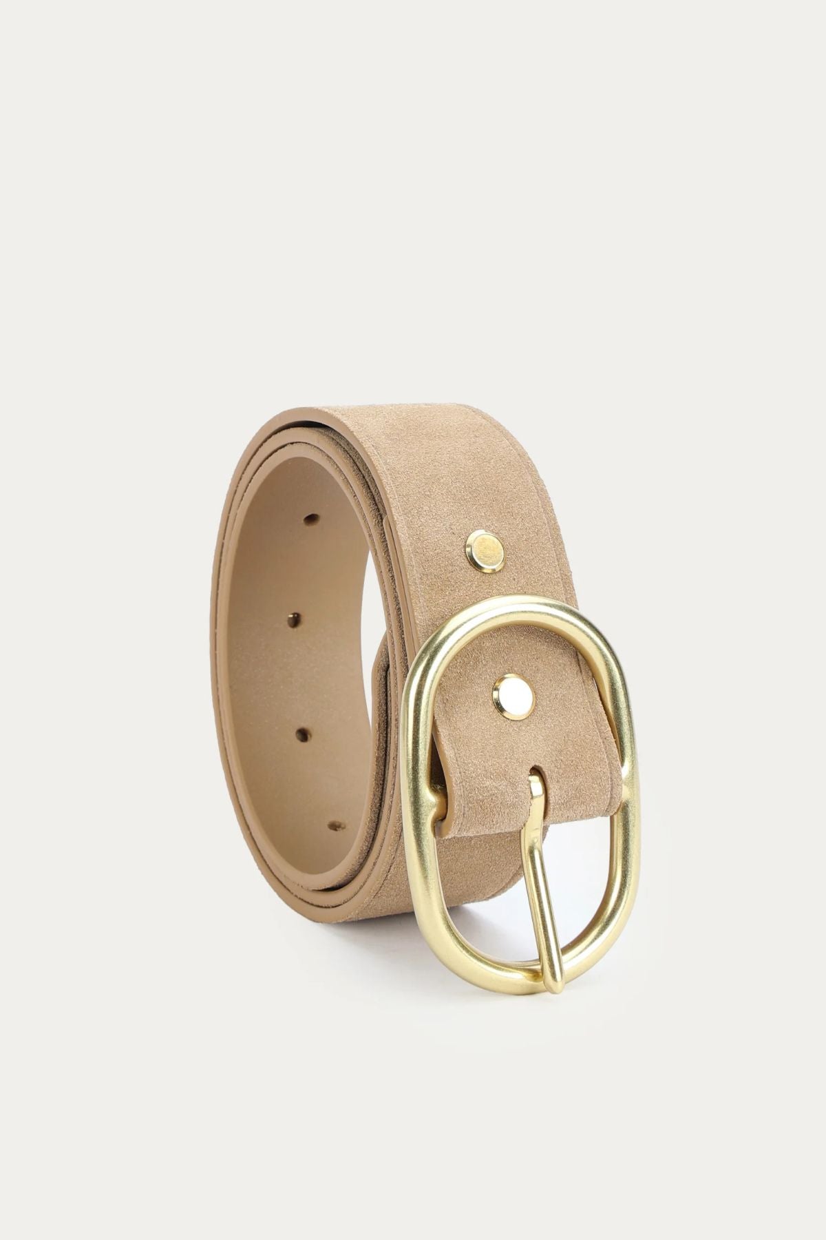 WIDE EPONA BELT OAT SUEDE/BRASS