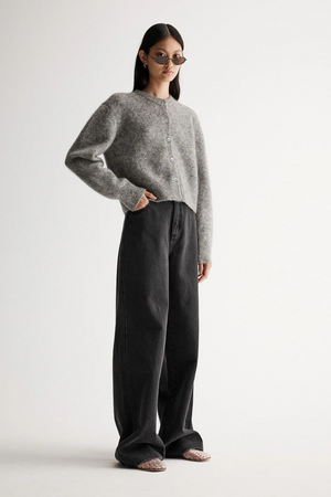 ABIGAIL KNIT CARDIGAN GREY MARLE