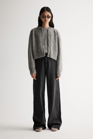 ABIGAIL KNIT CARDIGAN GREY MARLE