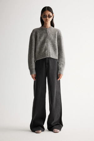ABIGAIL KNIT CARDIGAN GREY MARLE