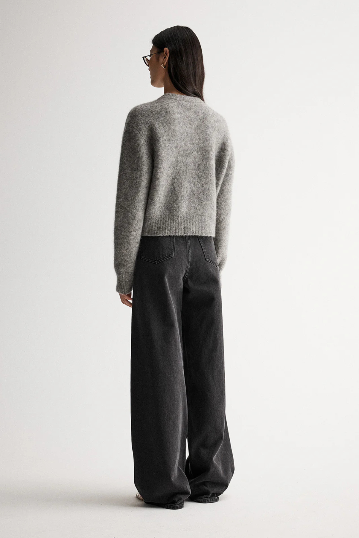 ABIGAIL KNIT CARDIGAN GREY MARLE