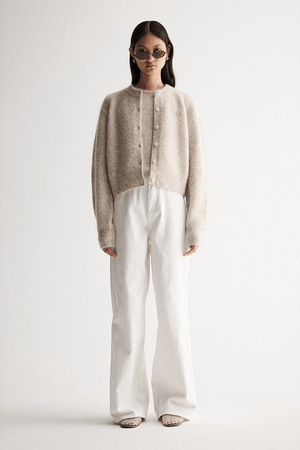 ABIGAIL KNIT CARDIGAN WHITE MARLE