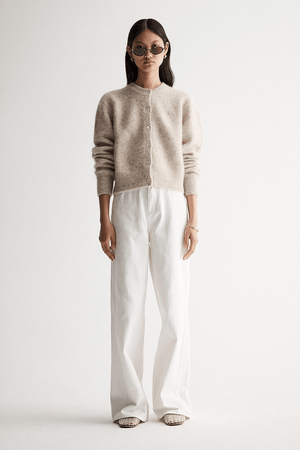 ABIGAIL KNIT CARDIGAN WHITE MARLE