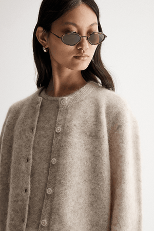ABIGAIL KNIT CARDIGAN WHITE MARLE