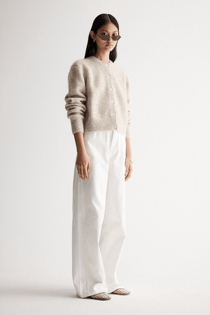 ABIGAIL KNIT CARDIGAN WHITE MARLE