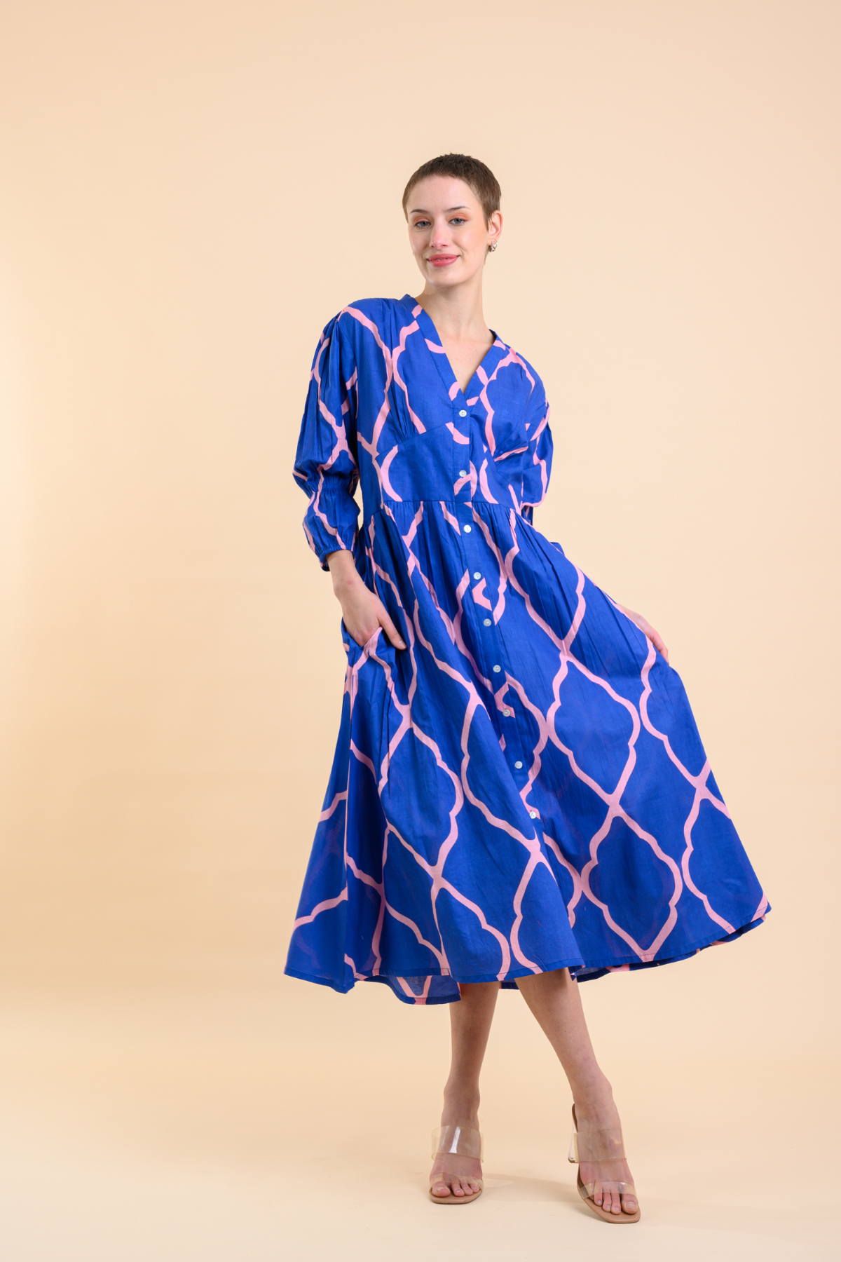 ABITO DRESS ODYSSEY BLUE PINK