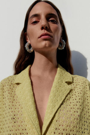 AGNA LACE SHIRT PALE LIME