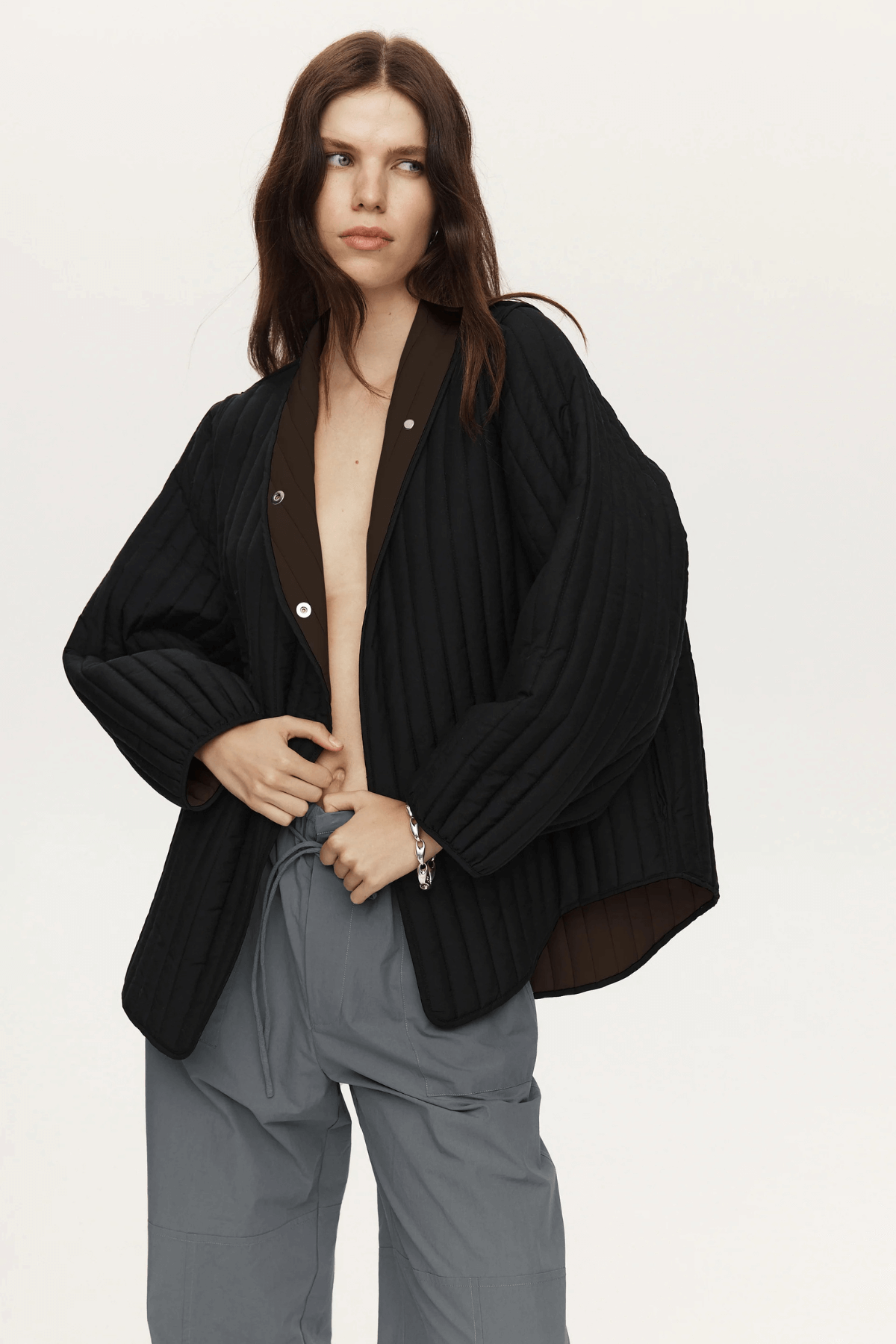 AGNES JACKET BLACK/CHOCOLATE