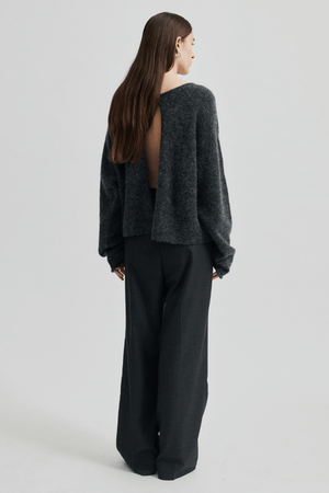AINA KNIT CARDIGAN DARK GREY